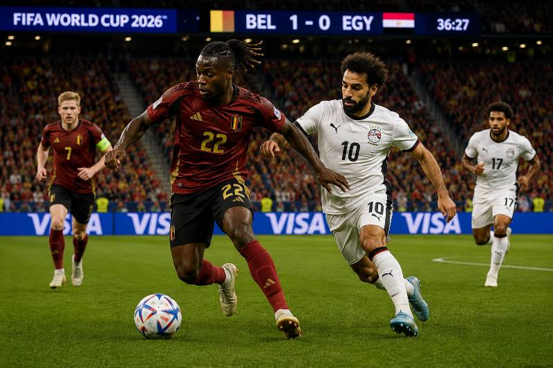 Belgien vs Ägypten Wett Tipp und Prognose zur WM 2026 mit Spielszene
