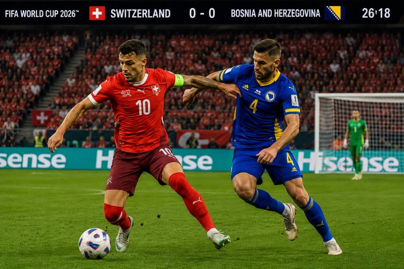 Schweiz vs Bosnien-Herzegowina Wett Tipp und Prognose zur WM 2026 mit realistischer Spielszene