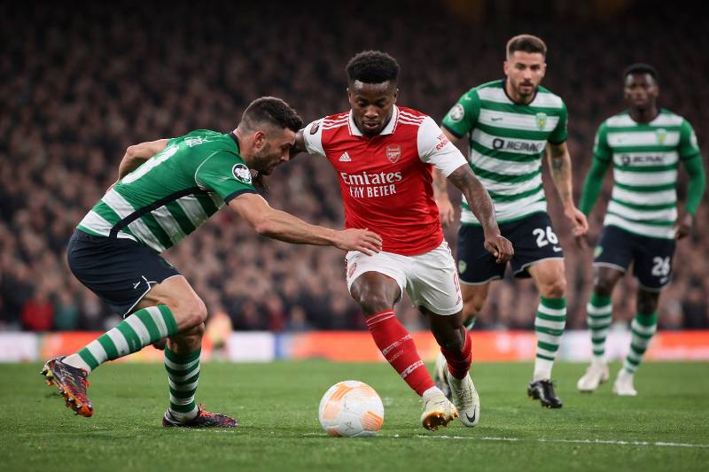 Spielszene vor dem Champions-League-Viertelfinale zwischen Sporting CP und dem FC Arsenal